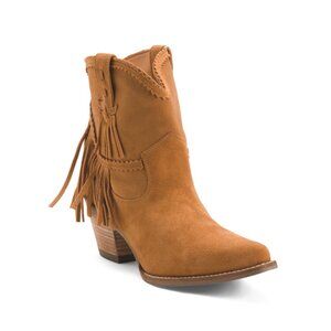 DINGO Camel Suede Fringe Fandango Western Boots